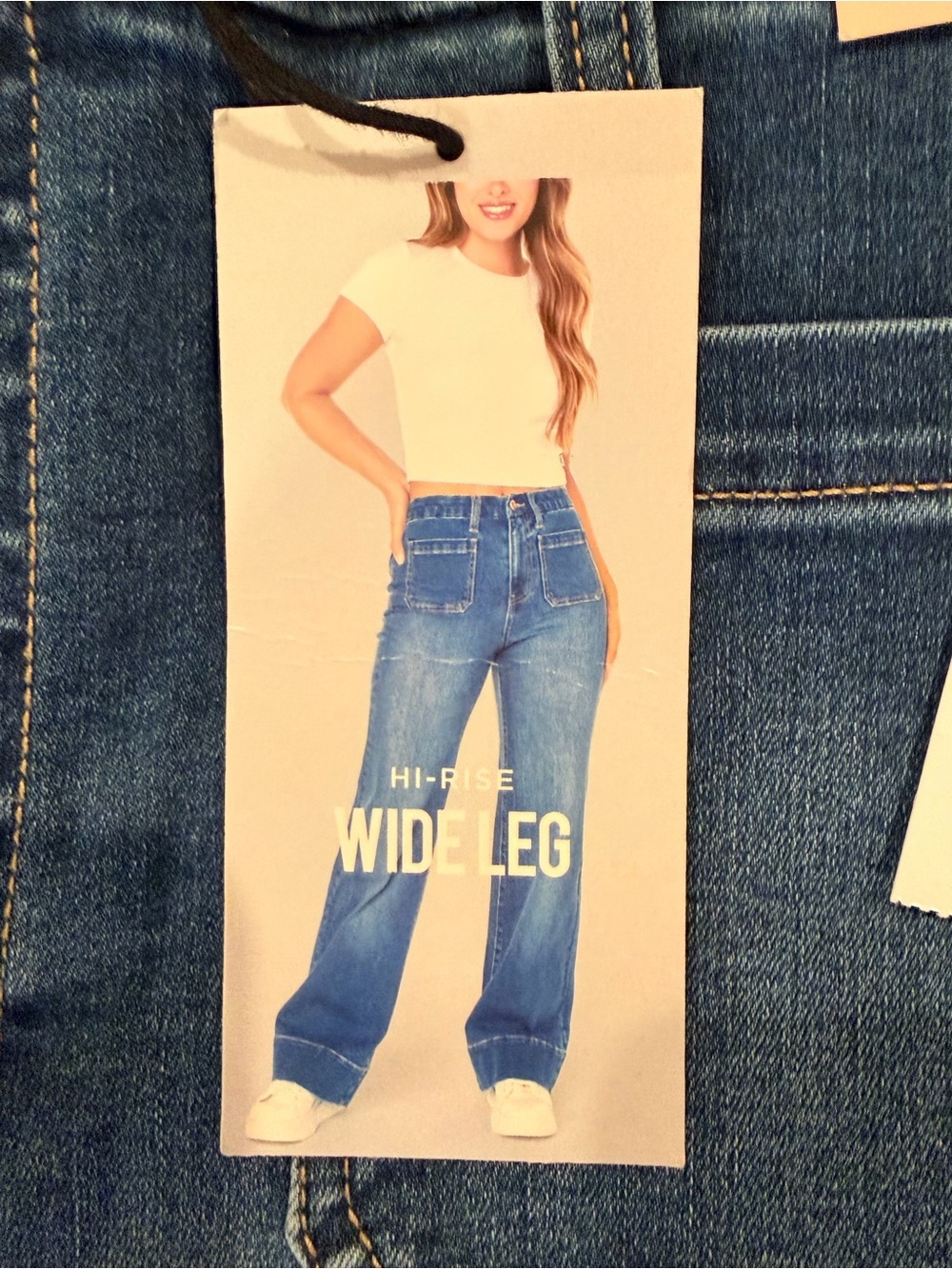 Wide Leg Dark Blue Denim Jeans